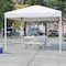 Flash Furniture White Pop Up Canopy Tent and Folding Bench Set JJ-GZ10103-WH-GG - alternate 1
